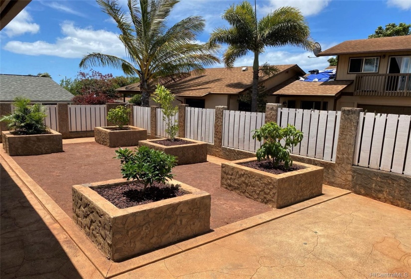 Back yard planters.