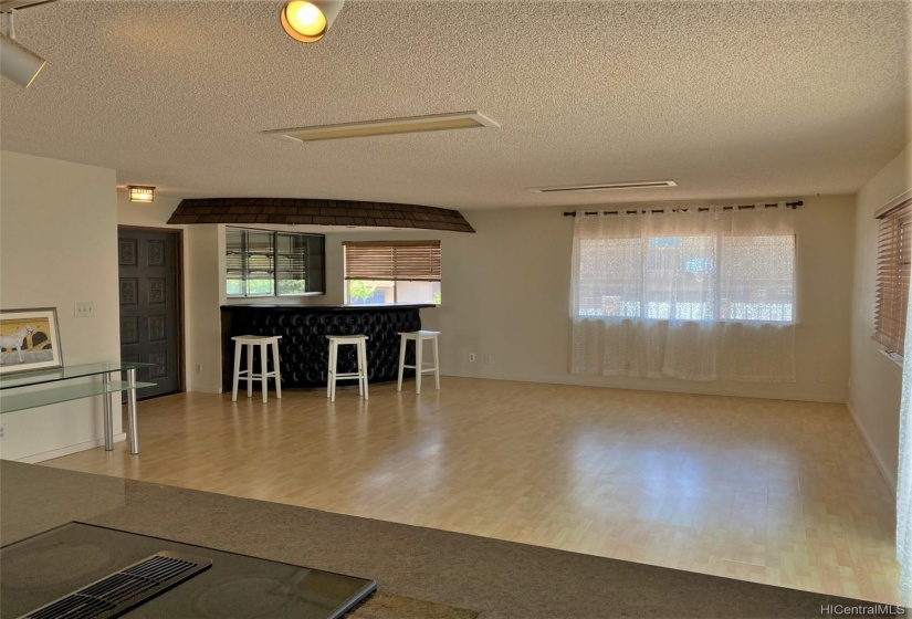 Family room as seen from the kitchen.