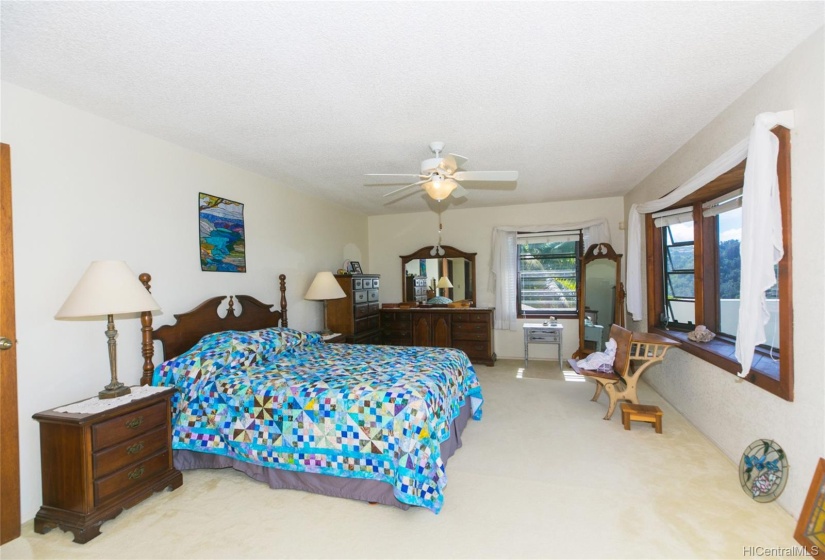 This humongous master bedroom suite is bright and light and airy!