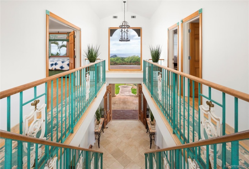 Traveling up through the entry staircase is a view from either direction!  As you come up the Valley Views and as you come down the Ocean Views.