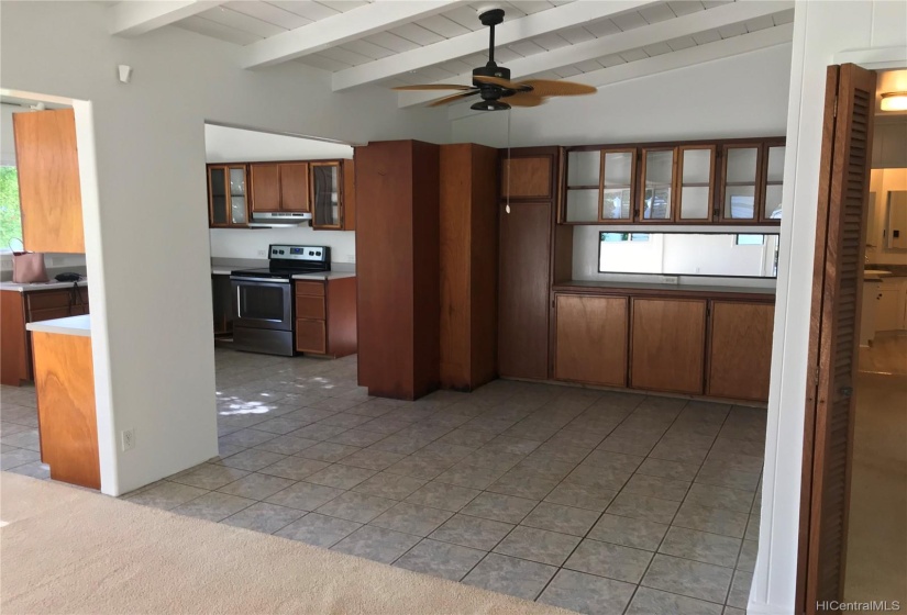 Dining area opens up to living room