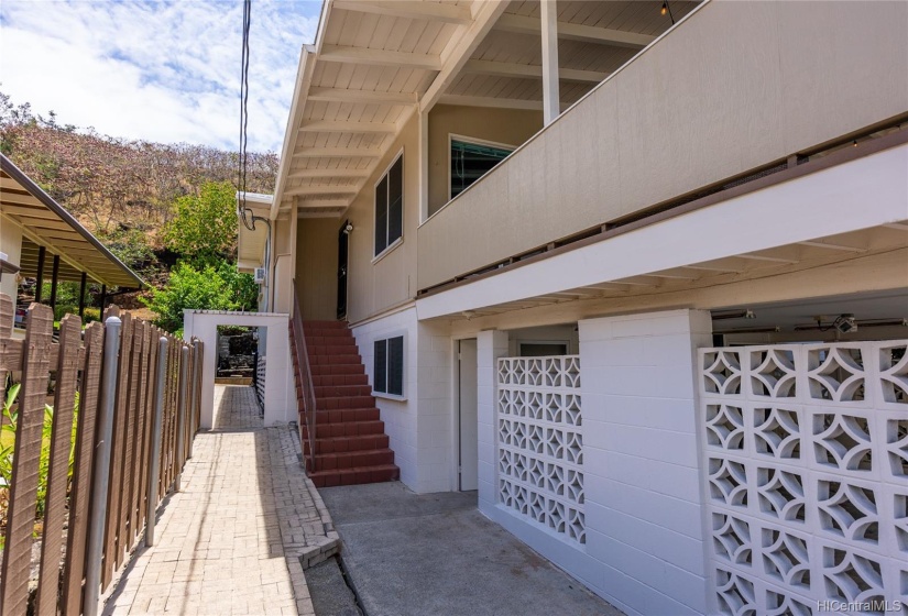 Separate entrance to the upstairs of the main house