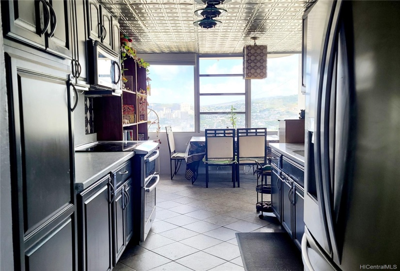 Kitchen with stainless steel appliances