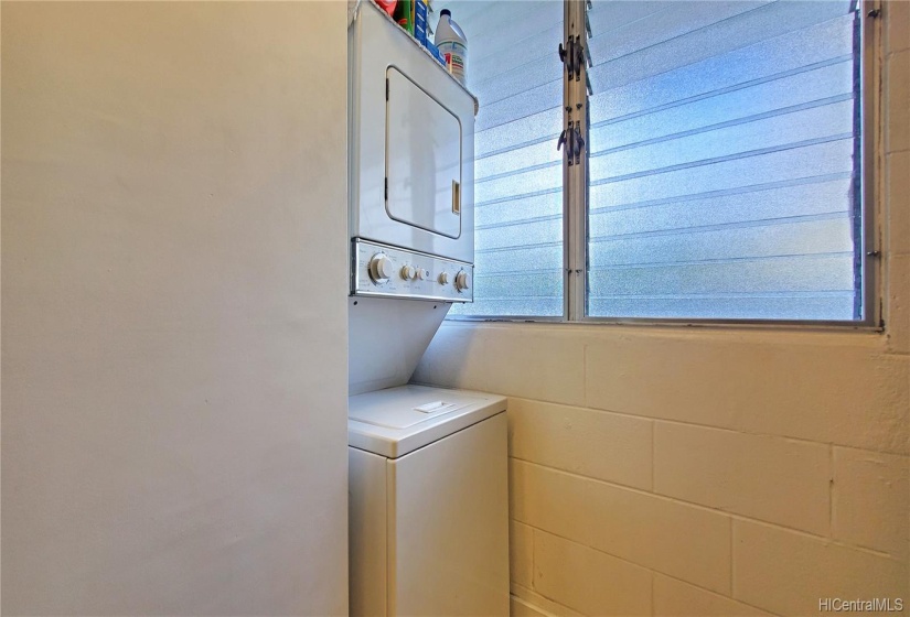 Laundry in the kitchen corner