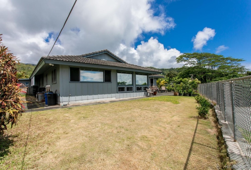 Back yard, lots of space for entertaining