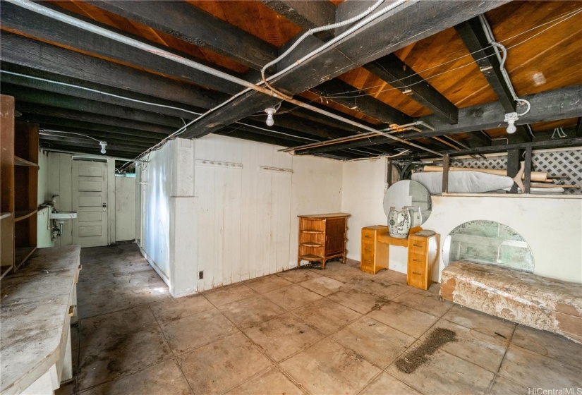 Basement under main house.  Full bathroom and lots of storage space included.