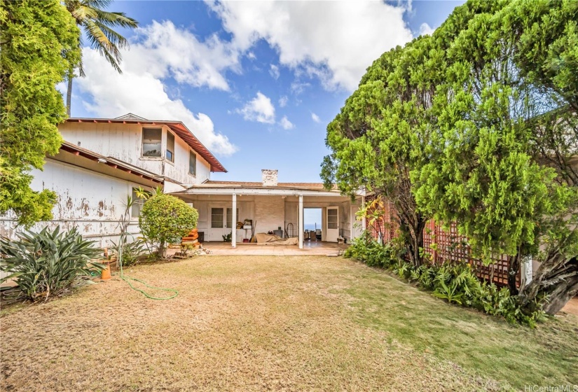 The main house from the rear.  Perfect configuration for entertaining!