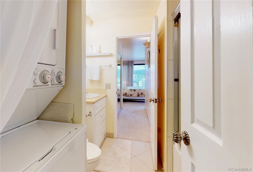 Washer and dryer in the unit.