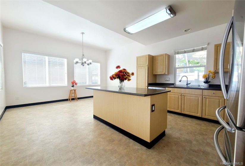 Kitchen with stainless steel appliances