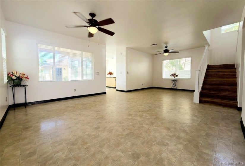 Spacious front formal living & dining room