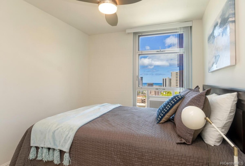 Bedroom with city view