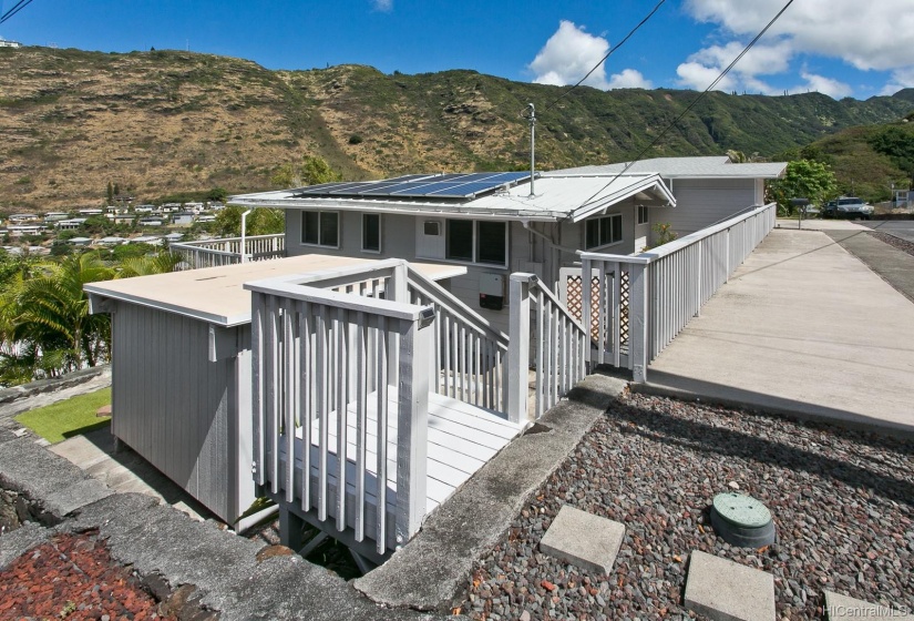 This specific staircase provides direct exterior access to dwelling's 2nd level.