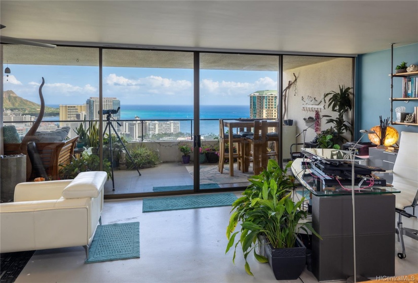 The cook in this kitchen will appreciate the amazing views and openness of the home.