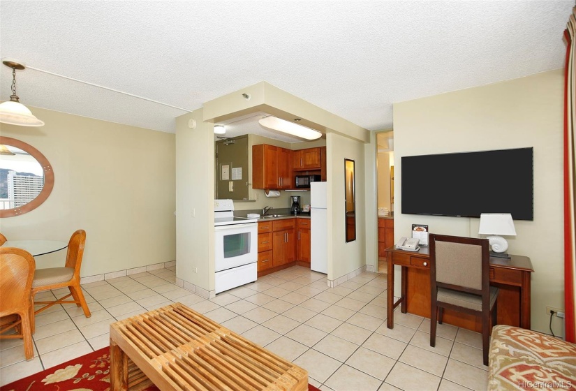 Open kitchen area.