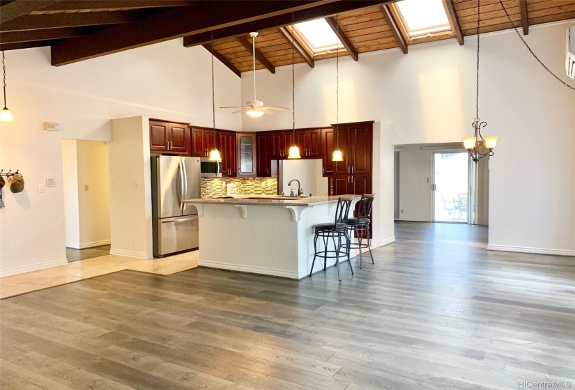 Open concept living and dining room