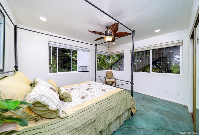 Large guest bedroom with beautiful views