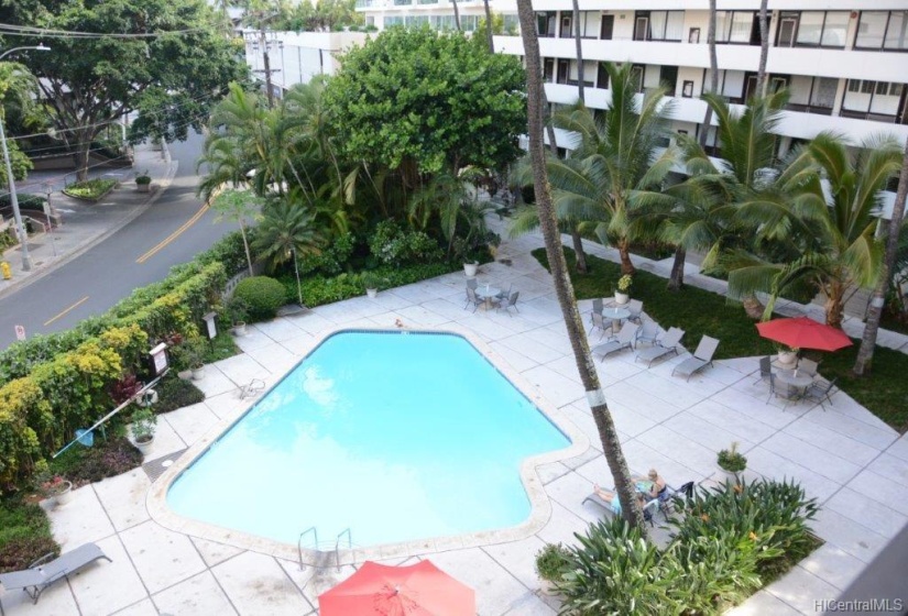 Looking Down at Pool From Lanai