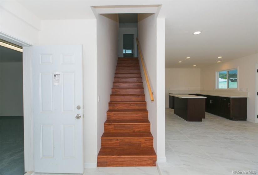 kitchenette area downstairs back house, next to garage and stairwell