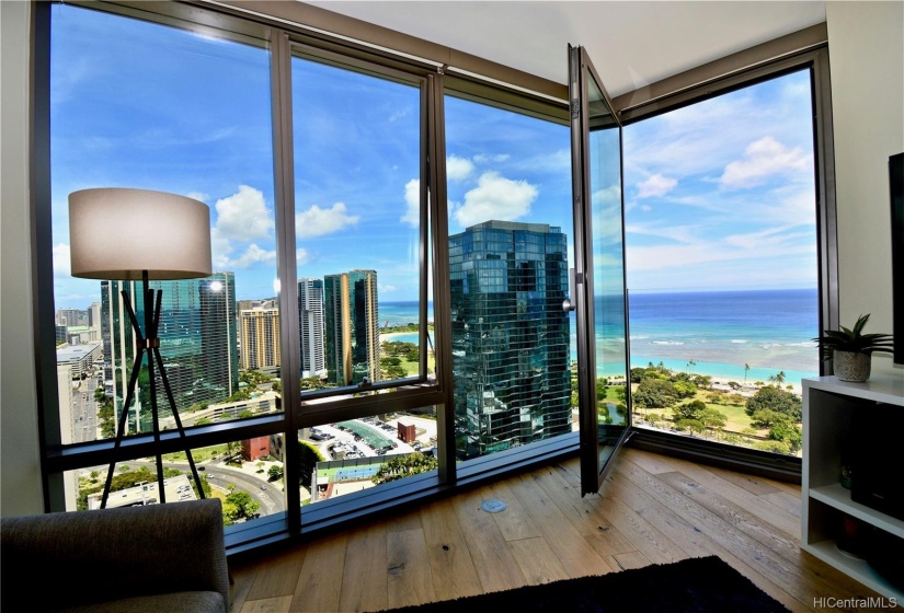 Stunning views with the window open for fresh air and brilliant ocean view.