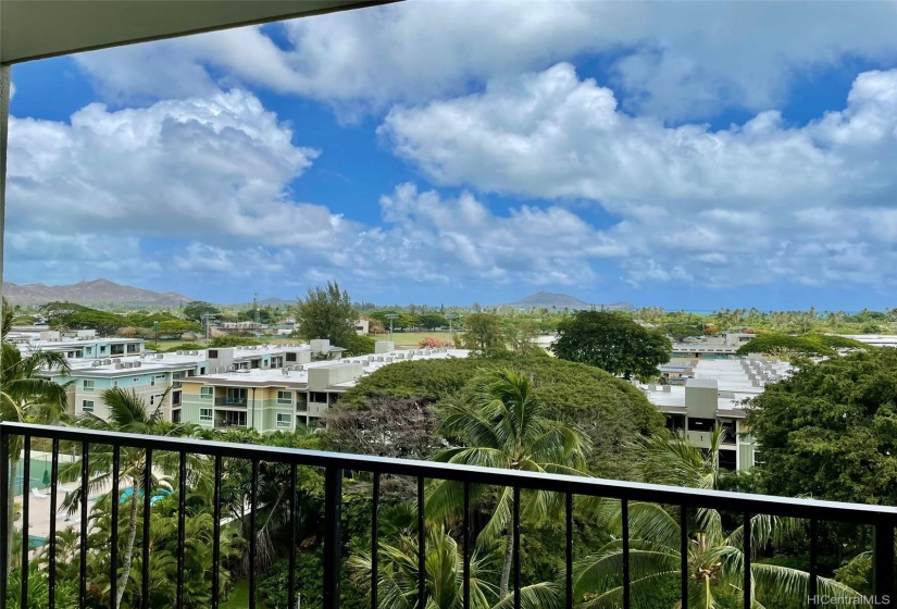 Treetop and partial ocean view from 8th floor