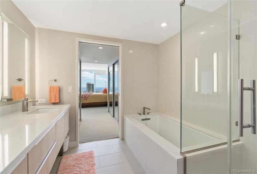 Master bathroom with shower and tub