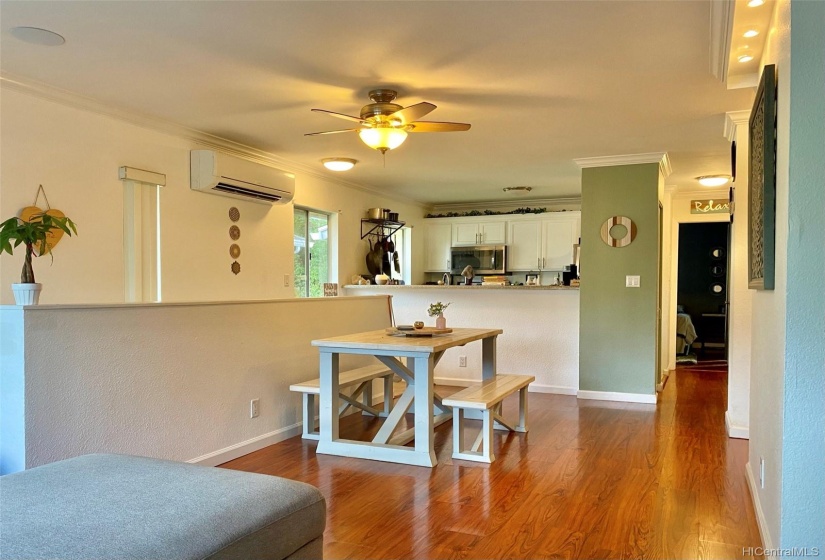 View toward kitchen- see the split AC