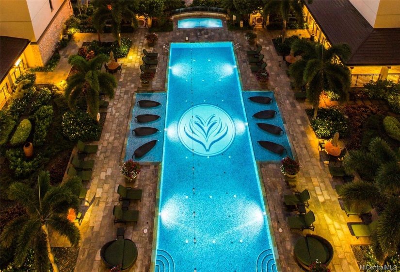 Lap pool adjacent the Ocean Tower.