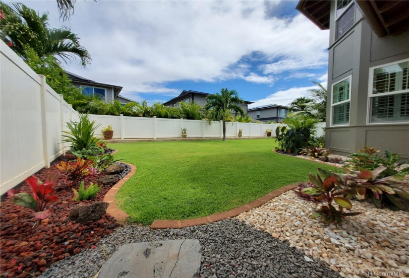 Backyard view from left side of the house.