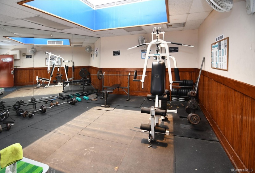 Exercise room with a skylight!