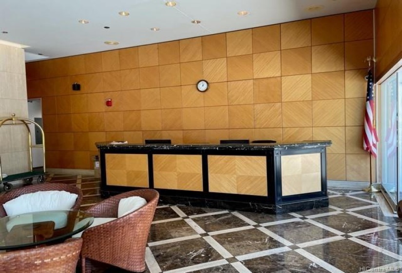 Uraku 24 hour Concierge Desk in lobby