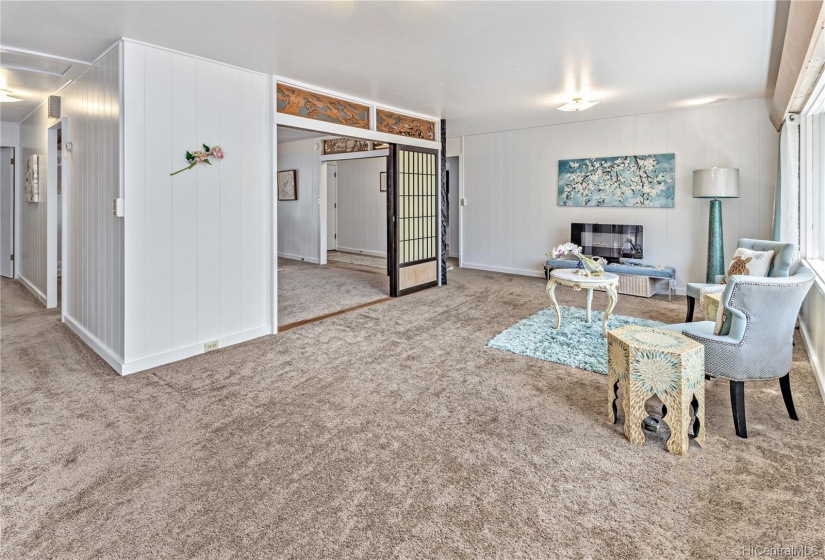 Another view of living area and tea room.