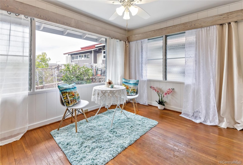 Dining area has ample natural light and pleasant views!