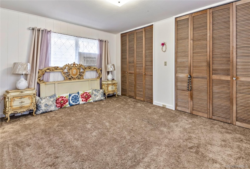 Master Bedroom has two closets!