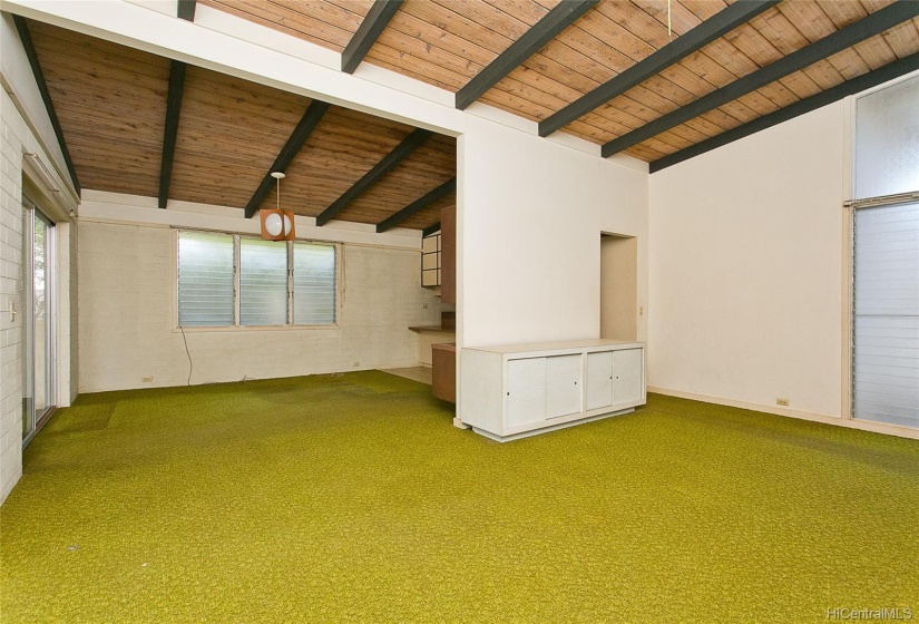 Living room looking into dining area