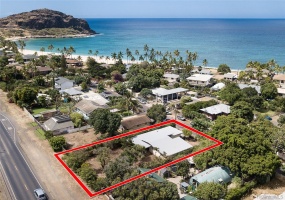 Aerial view of 10,500 sq.ft. Lot