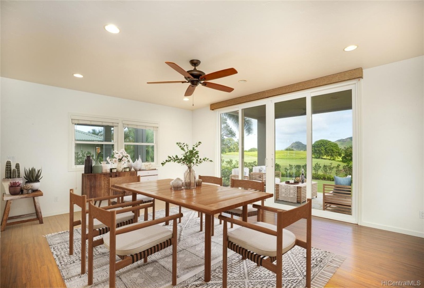 Virtually staged dining room