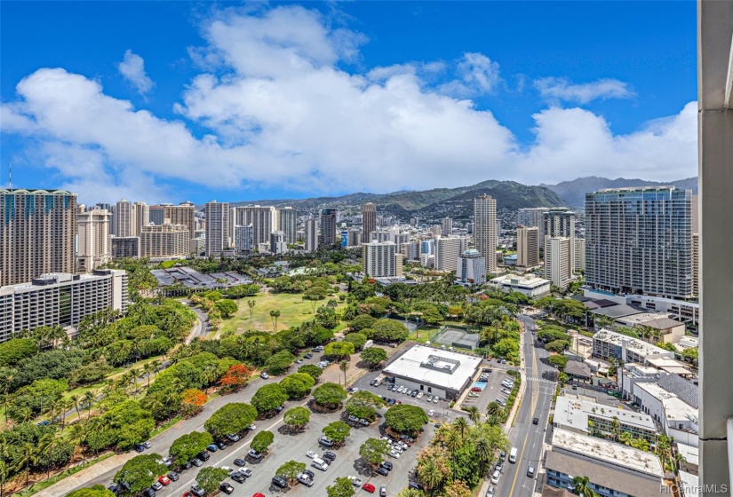 Expansive Ocean, Mountain and City views from the unit.