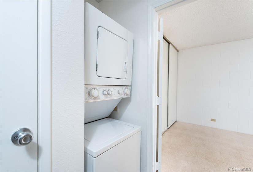 Hallway laundry center and closet