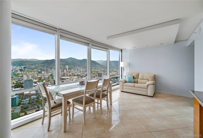 Spacious living and dining area.