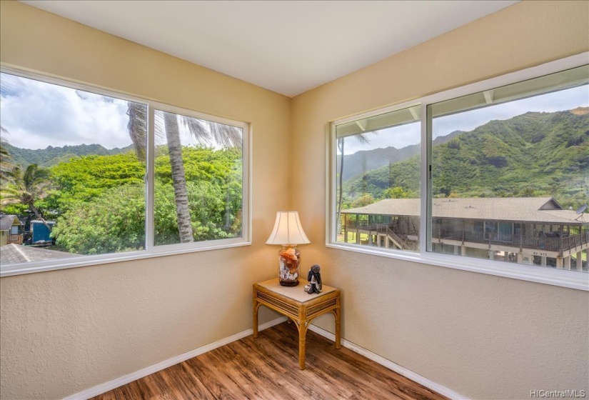 View of Mountains and Ocean from second bdrm