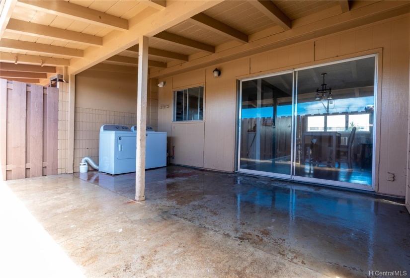 Spacious lanai offers lots of space for entertaining as well as storage.  Washer and dryer are brand new.