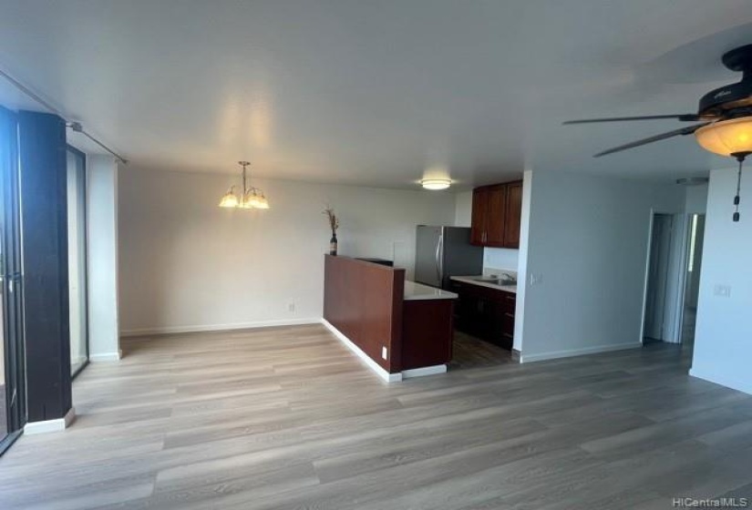 Remodeled kitchen with stainless steel appliances