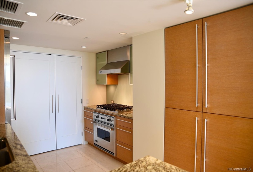 Full walk in pantry at back of kitchen