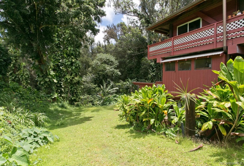 The property borders the forest and has plenty room for off-street parking.