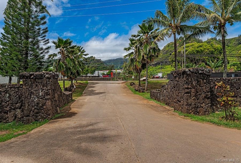 Exit from development to the Hwy. Hauula Hawaii