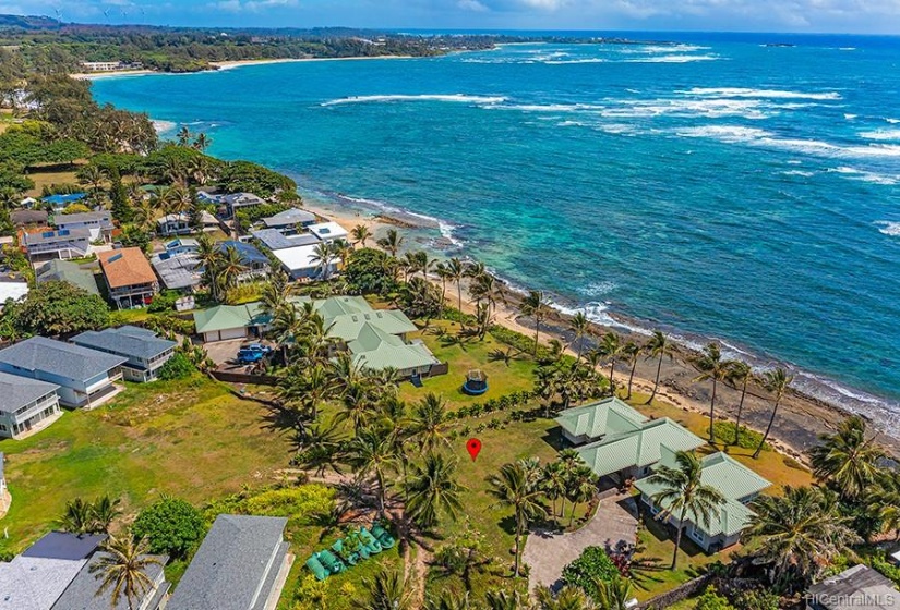 Almost oceanfront 5,165 sq.ft home lot next to beach right of way with ocean views. Hauula Hawaii.