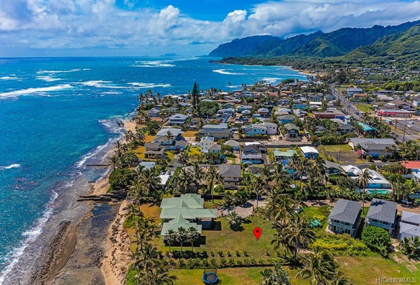 Almost oceanfront 5,165 sq.ft home lot next to beach right of way with ocean views. Hauula Hawaii.