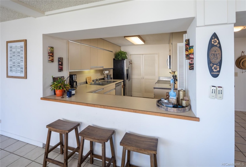 Spacious kitchen open to the living area!