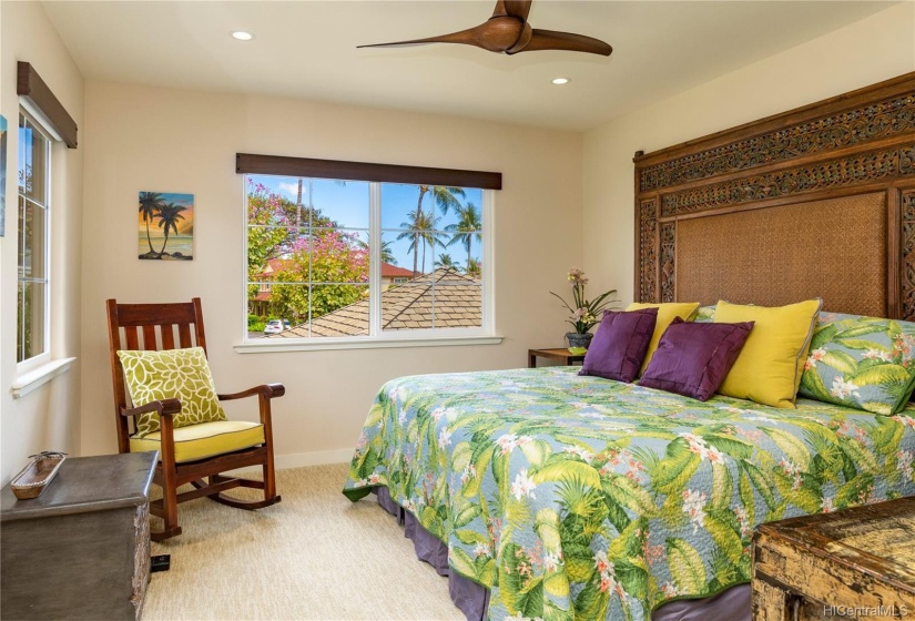 Gorgeous Balinese furnishings in guest bedroom