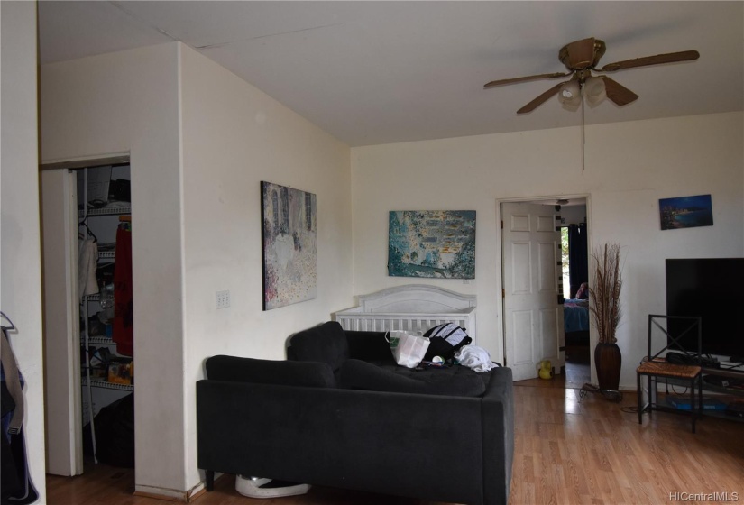 Livingroom, facing studio addition and hall to bedrooms